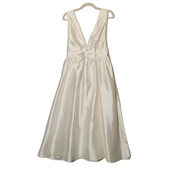 Lulu's Elegant size M Off-White Gown, Deep V-Neck, Midi Dress, Prom, Formal NWOT - Picture 1 of 13